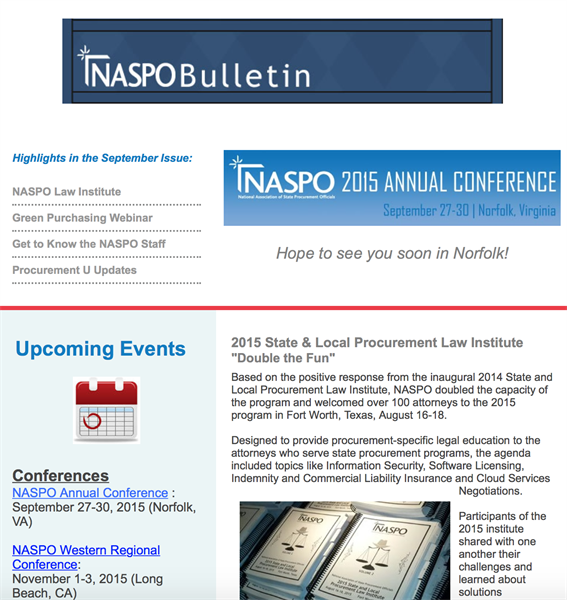 Based on the positive response from the inaugural 2014 State and Local Procurement Law Institute, NASPO doubled the capacity of the program and welcomed over 100 attorneys to the 2015 program in Fort Worth, Texas, August 16-18.